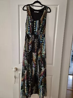 Sunny Girl Black Printed Maxi Dress Size 12 Summer Causal Beach • $19.99