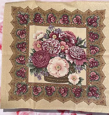 VTG Cranston 2  16” Pillow Panels Cabbage Rose Floral Shades Of Pink CottageCore • $11.97