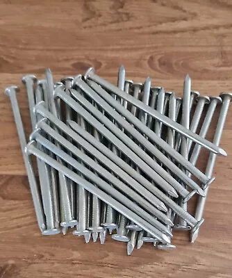 100mm GALVANISED ROUND WIRE 4 INCH NAILS TIMBER FLAT HEAD GENERAL PURPOSE WOOD • £0.99