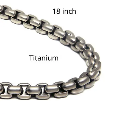 Pure Titanium Box Chain Necklace 3mm Men Unisex NO Allergic Skin Care Health 18  • $29.59