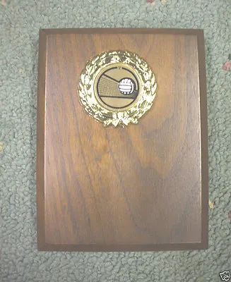 Volleyball Plaque 3 3/4 X 5 Solid Walnut Award Trophy  • $3.99