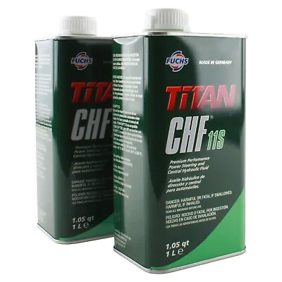 Fuchs 2 Liter TITAN CHF 11S Power Steering And Central Hydraulic Fluid 2 X 1L • $39.95