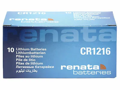 10 X Renata CR1216 Battery Button Battery 3V Replace Cr Br DL Ecr Kcr Lm ML 1216 • £24.54