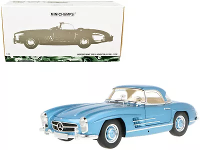 1958 Mercedes-benz 300 Sl Roadster (w198) Blue 1/18 Car Minichamps 180039042 • $193.89