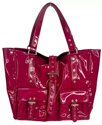 Mulberry Roxanne XL Tote Bag Fuchsia Patent Leather Hot Pink Very Good • $99