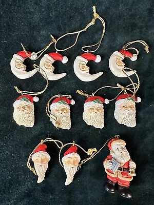 Lot Of 11 Miniature Resin Santa Christmas Ornaments • $8.50