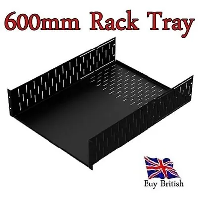 2U 3U 4U Black Clamping Rack Shelf - 600mm Deep  For Servers Amps Projectsetc • £43.20
