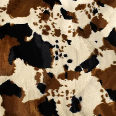 Brown Tan Cow Velboa Faux Fur Fabric - Sold By The Yard - 58 / 60  • $12.90