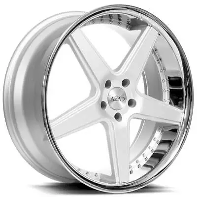 (4) 22  Azad Wheels AZ008 Silver Brushed With Chrome Lip Rims(B42) • $2140