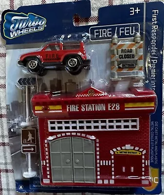 Turbo Wheels Fire Station E28 Mini Building Car Signs Model Train Toy 5 Pc Set • $9.50