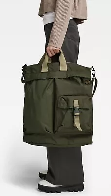 NWT G-Star Raw E HELMET PADDED BAG FLIGHTSUIT CANVAS Dark Olive MSRP $280 • $174.97