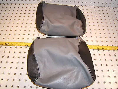 Mercedes W202 2000 Sport Front Seats Leather Headrest BLACK / Gray 2 Covers Only • $199