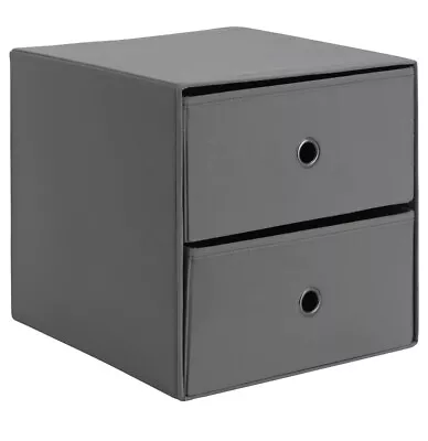 Ikea FLARRA Mini Chest With 2 Drawers Dark Grey 33x38cm Storage Kallax Organiser • £18.99