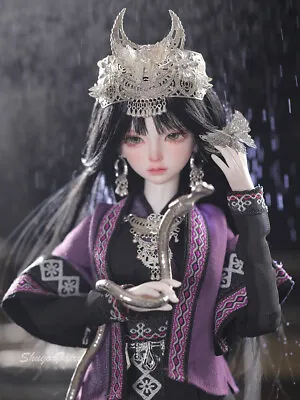 1/4 BJD Doll Miao Girl Female Resin Ball Jointed Body Eyes Faceup Wig Full Set • $179.99
