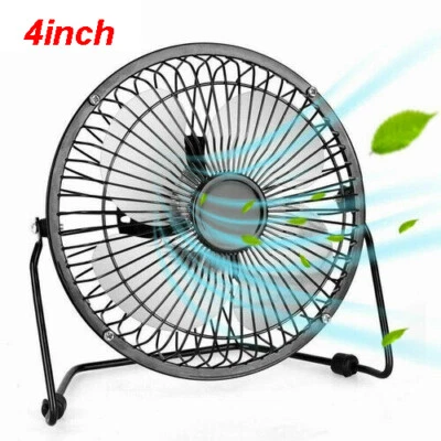 £5.99 • Buy 4  Portable Mini USB Desk Fan Small Quiet Personal Cooler USB Powered Black UK