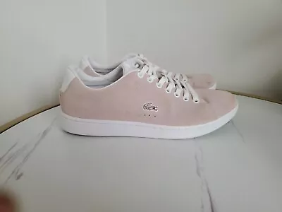 Lacoste Size 7 Pink Womens Trainer Shoes White • £11.99