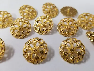 Vintage Buttons Set Of 10 Brass Gold Metal Tuz2564 • $10