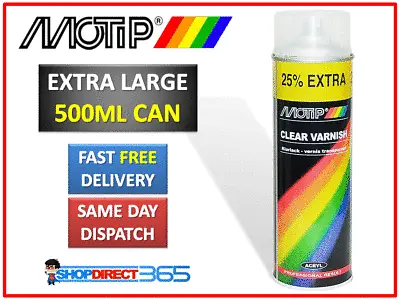 Motip Clear High Gloss Varnish Lacquer Spray Paint Acrylic 500ml Aerosol (04009) • £7.49