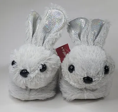 Ameta Women's Plush Cozy Gray Bunny Rabbit House Slippers • $15.99