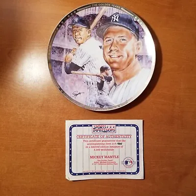 Mickey Mantle Sports Impressions Plate With COA • $19.95