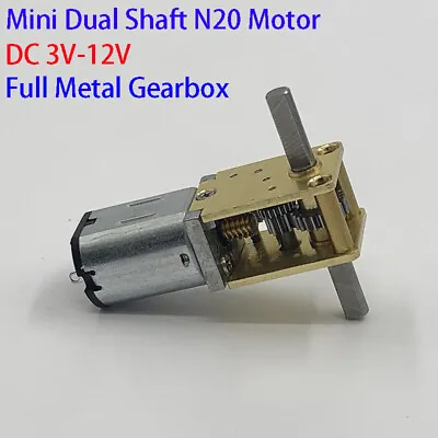 DC 3V 5V 6V 12V Micro N20 Gear Motor Full Metal Gearbox Dual Shaft DIY Robot Car • $7.98