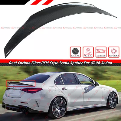 For 22-24 Mercedes Benz W206 C300 C43 Sedan Psm Style Carbon Fiber Trunk Spoiler • $146.99