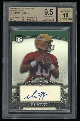 Bgs 9.5 *10* Matt Flynn 2008 Bowman Sterling Rc Auto Ref /199 Packers Superstar • $49.99