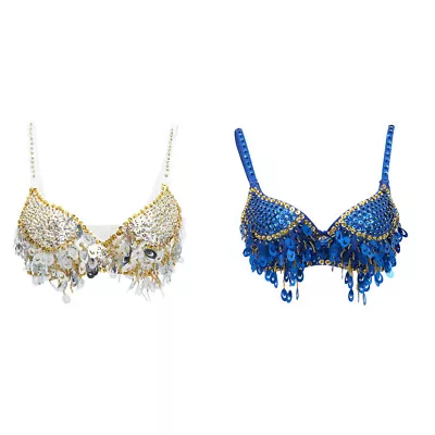 £17.63 • Buy   Women's Belly Dance Sequin Beaded Bra Top Samba Dancing Costume 36/80
