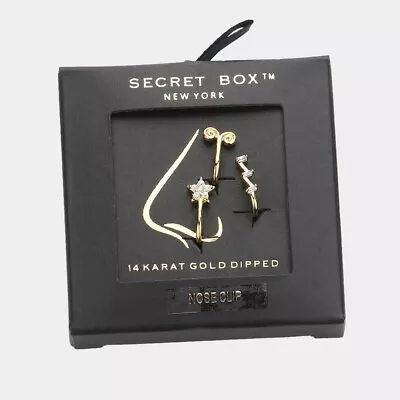 Secret Box _ 14K Gold Dipped Star Sprout Lightning Nose Clips • $14.99