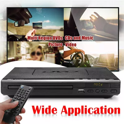 DVD Player Multi Region Free With Remote Control 1080P USB3.0/2.0 Port CD MP3 • $41.99