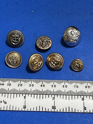 Vintage Old Assorted METAL & Firmin / Navy Army ?Anchor Buttons Sewing Craft Art • £10.99