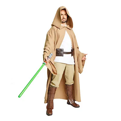 JEDI Obi Wan Wizard Costume STAR WARS CLOAK MONK Adult Robe Desert Khaki Taupe • $49.99