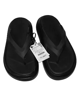 ZARA Platform Flip Flop Black Sandal Women's Size US 7½-EUR 38 • $40.50