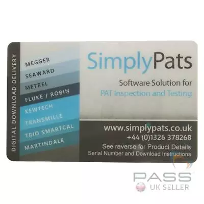 £365 • Buy *NEW* SimplyPats Universal PAT Testing Software V7 Downloadable - 2 Licences