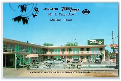 C1960 Midland Travel Lodge Texas Ave. Downtown Exterior Midland Texas Postcard • $9.98