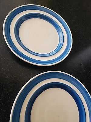 2 Metlox Poppytrail Colobands  Blue Plates Mid Century Modern Colorstax Rings • $29