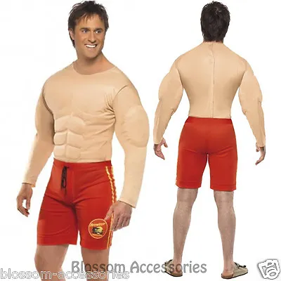 £26.54 • Buy CL179 Baywatch Men's Beach Muscle Chest Jumpsuit Lifeguard Fancy Costume Outfit 