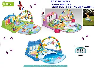 5 In 1 Baby Playmat Kick Lay Play Piano Safari Toddler Fitness Gym/Arch Mat UK • £59.99
