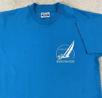 Vintage 80s Lake Winnipesaukee Sailing T Shirt Single Stitch Unisex Adult S/M • $10