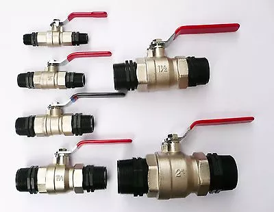 £14.99 • Buy Plated Brass BALL VALVE. Heavy Duty. Male X Male BSP Threads. Water Shut Off