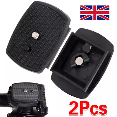 2x Tripod Quick Release Plate Screw Adapter Mount Head For Velbon Digital Camera • £5.20