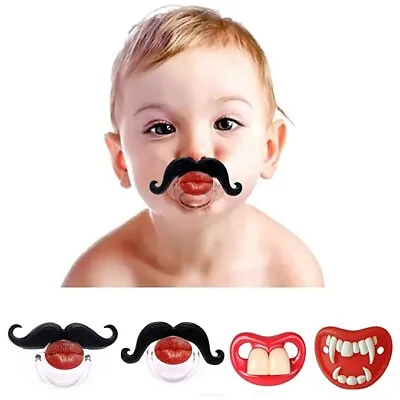 4pcs Baby Funny Mustache Teeth Orthodontic Pacifier For Babies BPA & Latex Free • $10.99