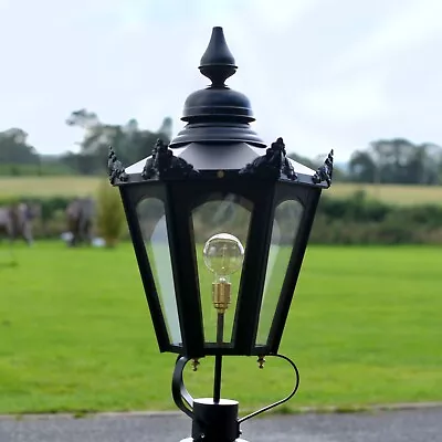 NEW 87cm Tall Black Hexagonal Victorian Lantern Replacement Lamp Post Top • £187.50