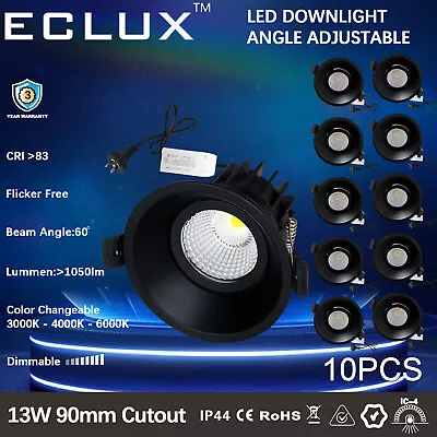 10Pack 13W LED Recessed Downlight Spotlight 90mm Adjustable Lamp  • $185.88