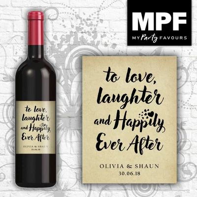 £3 • Buy Personalised Wedding Engagement Wine Bottle Label - Perfect For Table Settings
