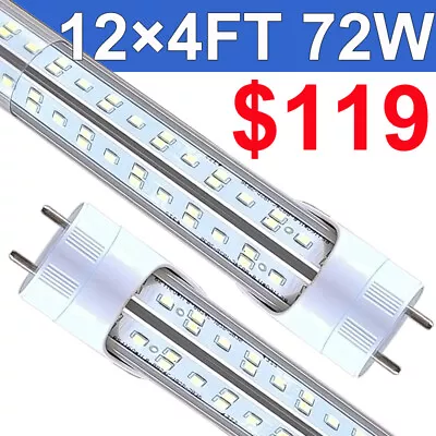 T8 4FT LED Tube Light Bulbs G13 72W 4 Foot LED Shop Light Bulb 6500K 2-Pin NO RF • $119.55