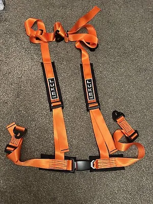 Luke 4 Point Orange 2  Caterham Road And Track Day Racing Harness Belt • £100