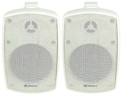 Pair Ndoor / Outdoor Background Speakers 4  30W Garden Kitchen Home White • £59.92