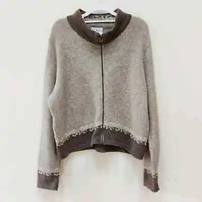 Vintage J. Marco Galleries Full-Zip Sweater XL Canada Short Jacket Wool Nylon • $24.99