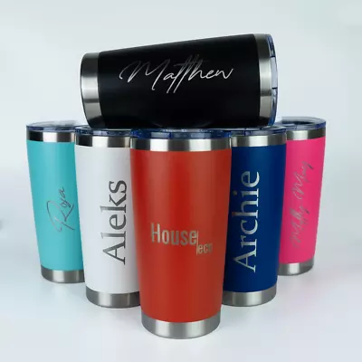 Personalised Insulated Coffee Mug Travel Cup Laser Engraved Double Walled 500ml • £12.99